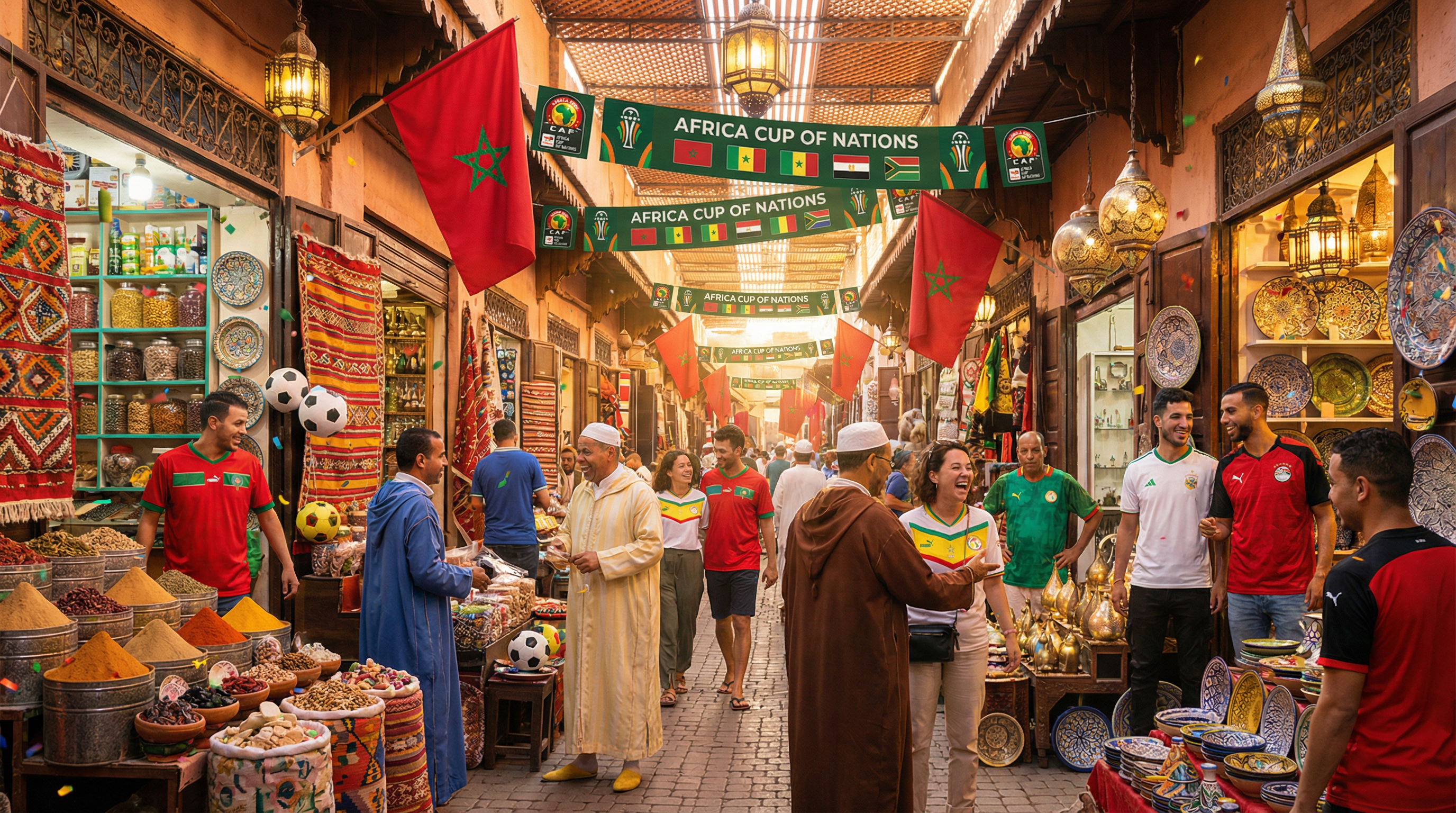 Morocco souk during Africa Cup